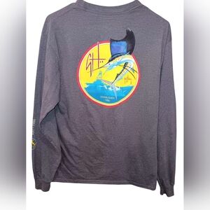 Guy Harvey Dark Gray Long Sleeve with Vibrant Graphic